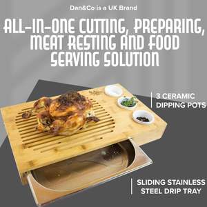 Nampan pengukir daging bambu besar, nampan baja nampan pengukir daging bambu besar 3 Dip pot 48cm - Product Image 2