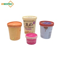 Gobelets en papier personnalisés imprimés avec couvercle pour aliments, pâtisseries, gaufrettes, biscuits, emballages en forme de bol