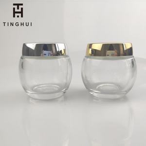 Pot cosmétique vide en verre pour gommage corporel, crème visage, forme boule, avec couvercles ronds, capacités personnalisées 1.7, 2, 4, 5, 8, 11 oz - Product Image 3