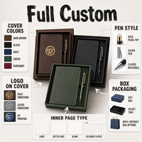Ensemble cadeau carnet A5 et stylo en cuir PU, logo personnalisé, gaufrage doré, OEM, vente en gros, cadeau d'entreprise