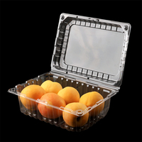 Emballage à clapet de fruits en plastique jetable personnalisé récipient en plastique rectangulaire avec couvercle à charnière