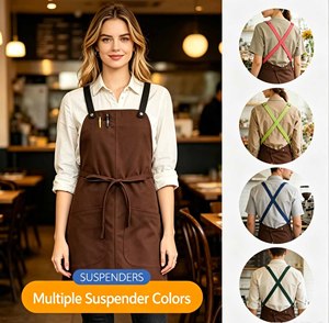 Delantal de Pana de Color Sólido Personalizado, Lavable <span class=keywords><strong>a</strong></span> Máquina, Ropa de Trabajo para Camareros de Restaurante, Baristas, Floristas, Reposterí<span class=keywords><strong>a</strong></span> Casera y Creaciones Hechas <span class=keywords><strong>a</strong></span> Mano - Product Image 3