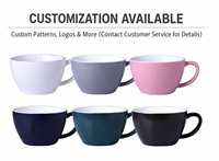 Vente en gros de tasses à café en céramique vernissée brillante de 180 ml, style minimaliste, plusieurs couleurs, tasse à thé en porcelaine, logo personnalisé pour café, maison, coffret cadeau