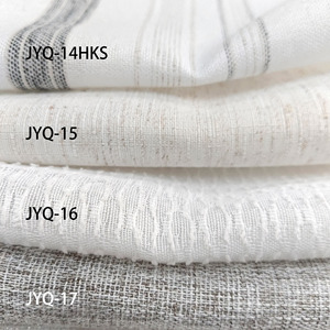 Tela de gasa transparente de <span class=keywords><strong>lino</strong></span> blanco de lujo de 280cm de ancho textil para el hogar <span class=keywords><strong>bordado</strong></span> Jacquard Slub estilo elegante para cortina de sala de estar - Product Image 2