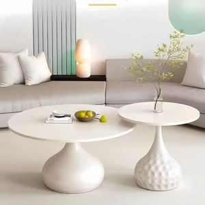 Tavolino da Caffè Rotondo in Acciaio Verniciato Nero Stile Italiano con Base in MDF - Product Image 6