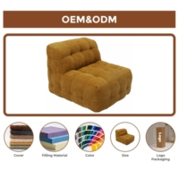 Fauteuil Poire en Tissu Minimaliste Moderne VERNSSY pour Adultes et Enfants, Confortable, Facile d'Entretien, Rembourré en Mousse, Sans Accoudoirs, Canapé Monoplace, Garantie 5 Ans