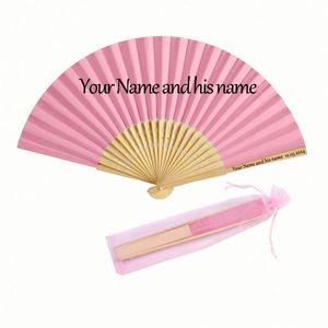 Éventail pliant traditionnel chinois pour mariage, en soie et bambou, blanc, personnalisé, artisanal, souvenir, éventails à main - Product Image 3