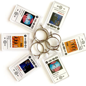 透明アクリルキーチェーンパーソナライズダイナミック音楽<span class=keywords><strong>PVC</strong></span>ソングサインキーペンダント - Product Image 5