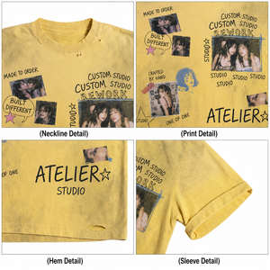 Camiseta de Algodón con Efecto Desgastado OEM, Camiseta Gráfica Oversize, Estilo Urbano, Logotipo Personalizado, Camiseta para Hombre - Product Image 3