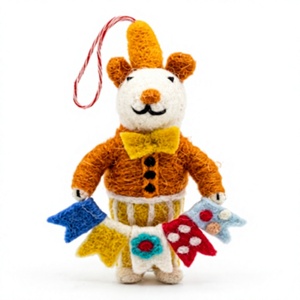 Meilleur ensemble d'ornements de Noël en laine de feutre blanche de l'Himalaya, guirlande de rubans, écologique, fait main, traditionnel, pour intérieur, pour les fêtes - Product Image 2