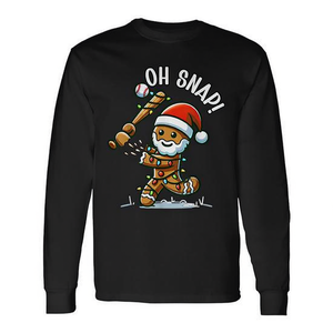 Oh Snap Gingerbreadman T-shirt de Noël à manches longues pour un plaisir festif - Product Image 2