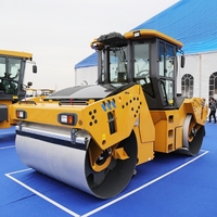 Machine manuelle de compacteur de rouleau de double tambour de 14 tonnes d'équipement de construction de routes