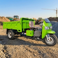 Tricycle électrique à benne ouverte pour le transport de marchandises, idéal pour les chantiers agricoles, les mines souterraines, camion benne électrique à levage hydraulique