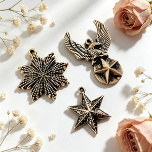 Antique Style Zinc Alloy Medal <b>Charms</b> Multi Shape Star Eagle Cross Pendant for Necklace Bracelet Making Garment Ornament label - Product Image 5