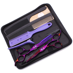Juego de Tijeras de Peluquería, Tijeras de Entresacar Rectas, Peine, Kit Completo de Peluquería, Múltiples Herramientas, para Salón y Uso Doméstico, Acero Inoxidable 1011KA - Product Image 6