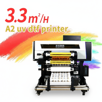 Nouvelle imprimante d'étiquettes en cristal UV DTF Titanjet entièrement automatique A2, film AB, 42 cm, 4 têtes I1600, 2400 DPI, machine d'impression haute vitesse