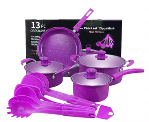 Juego de Ollas y Sartenes de Acero Inoxidable Antiadherente de 13 Piezas, Multifuncional, con Tapas, Venta al Por Mayor de Fábrica - Product Image 5