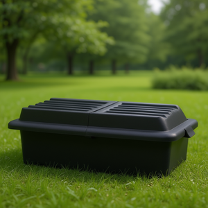 Contenitore portaoggetti 600 L nero con coperchio per uso esterno - Product Image 3