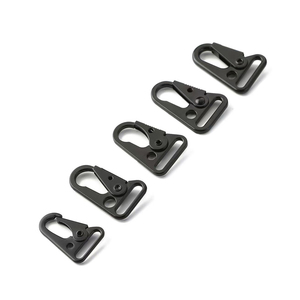 Moschettone a Sgancio Rapido HK in Metallo Nero Opaco per Zaini Tattici e Borse Speciali con Gancio a Molla - Product Image 1