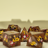 Plateau de rangement en résine écologique pour jeu de dés polyédriques DND, 7 pièces, peint à la main, personnalisé, pour joueurs et collectionneurs de jeux de société