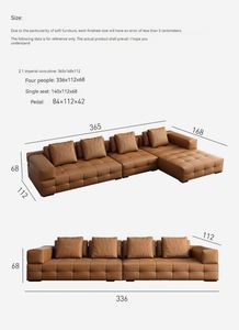 Canapé modulaire de luxe en cuir PU à motifs de briques GEDO 2026 pour salon - Product Image 6