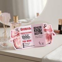 Tarjetas de Visita Plegables con Forma de Botella de Perfume, Personalizadas con Corte a Troquel, Tarjetas con Código QR de Forma Única, Marketing Creativo y de Marca