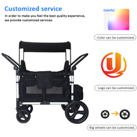 JXB 4 quatre places Quad Wagon chariots pliable enfants poussette Wagon chariot Portable pliant bébé Wagon poussette