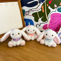 Mignon Radis Lapin Dessin Animé Lapin En Peluche Porte-clés Jouet Cartable Pendentif Grue Machine Poupée Ornement Cadeau pour Enfants