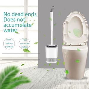 New TPR Silicone Suspension Toilet Brush Set for Bathroom Cleaning Wall-mounted Toilet Brush With Holder Set - Product Image 3