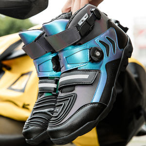 Bottes de moto en cuir respirantes et imperméables pour hommes - Product Image 4