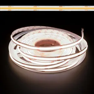 Strip Lampu Led COB Fleksibel 24V Efisiensi Pencahayaan Seragam Tanpa Titik 90 2700K (Putih Hangat Lembut) 8Mm-20-60 Strip Cob 3 Tahun 6