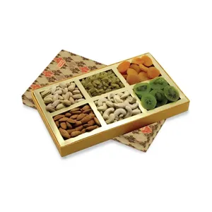 Eco Friendly Plant Gold Packaging Box Food Dry Fruit Nut Kernels Gift Biodegradable Packing Paper Boxes