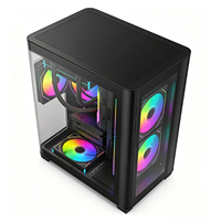 Boîtier de jeu Micro ATX Meway en gros, tour moyenne, panneau latéral en verre trempé incurvé, support de radiateur 360 mm, refroidissement PC air/eau