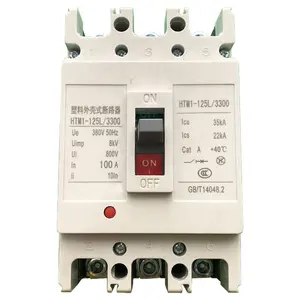 Disyuntor Industrial MCCB de 3 polos, 380V, CA, 63A, 70A, 80V, 90A, 100A, 125A, 160A, 200A, 400A