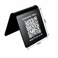 Support de menu NFC double face en acrylique noir/blanc personnalisé avec code QR pour restaurants, étanche et résistant aux intempéries, 13,56 MHz