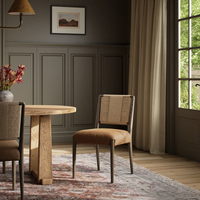 Chaises de salle à manger modernes en matériaux mélangés, tissage alterné, coussin épais, confortables, résistantes aux taches, durables