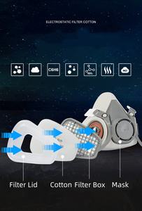 Masker Pelindung Kebakaran V6200 2 Lapis yang Dapat Dicuci, Helm Pemadam Kebakaran, Masker Gas, Respirator Setengah Wajah Lipat Datar - Product Image 3