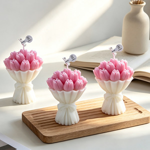 Vela Aromática con Aroma a Ramo de Tulipanes, Cera de Soya, Sin Humo, Decoración Premium para el Hogar, Regalo de Cumpleaños, Recuerdo de Boda - Product Image 5