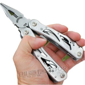 Pince pliante multifonctionnelle 10,5 cm en acier inoxydable, outil de survie en plein air 13 en 1 - Product Image 5