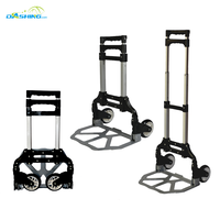 Chariot de courses pliable pour camping en plein air avec poignée télescopique réglable et roues pour monter les escaliers