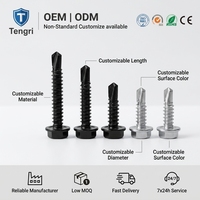 Vis autoperceuse TGR DIN 7504K en acier inoxydable zingué et acier au carbone avec tête hexagonale - M4-2 M6-3 SDS Tek Grade 10.9/12.9 OEM