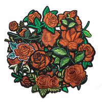 Patch brodé thermocollant multicolore (jaune, rose vif, violet) motif Fée Rose pour accessoires vestimentaires polyvalents