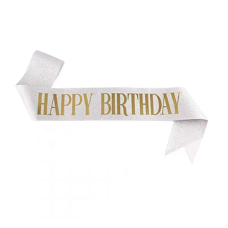 Allinthree Birthday Party Happy Birthday Golden Onion Powder Shoulder Belt Party Decoration Holiday Party Supplies