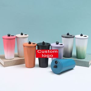 Custom Logo Stainless Steel Tumbler With Lid Vacuum Insulated Ice <b>Coffee</b> Cup With Straw for Ice Collapsible Water <b>Bottle</b> - Product Image 4
