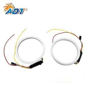 ไฟวงแหวน LED ADT Oem แบบ Switchback 4300k 6000k สีขาว/เหลืองอำพัน สำหรับรถยนต์ ขนาด 100 มม. 120 มม. 140 มม. - Product Image 1
