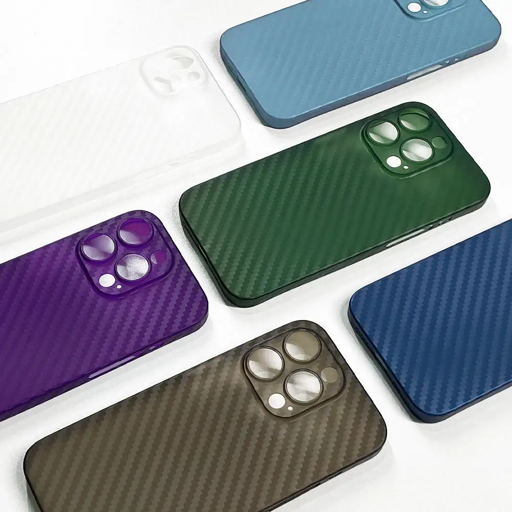 2024 Carbon Fiber Soft PP Factory Wholesale Mobile Cover Cases for Iphone 12 13 14 15 Mini Plus Pro Max Phone Case iphone Case