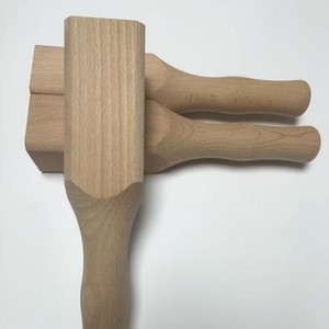 Inflammation Beechwood Square Hammer 250mm <b>Length</b> Natural <b>Wood</b> Carving Hammer For Woodworking And Kitchen Use - Product Image 3