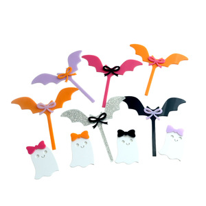 ของตกแต่งเค้กอะคริลิคฮาโลวีนรูปค้างคาวและผี  ของตกแต่งเค้กธีมน้ำผึ้งและความหวาน  อุปกรณ์จัดปาร์ตี้ - Product Image 5