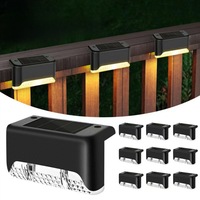 Lampes solaires pour terrasse à allumage et extinction automatiques, étanches, LED, lampes solaires pour clôture, marches, extérieur, sans câblage, pour rampe d'escalier, cour, jardin, décoration