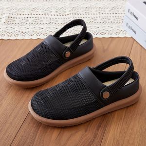 Closed Toe Hollow Out Mesh Casual Slides Women Japanese Style Minimalist Polyurethane Soft Sole Summer <b>Sandals</b> Wholesale - Product Image 1